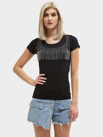 Influencer T-Shirt in Schwarz: predná strana