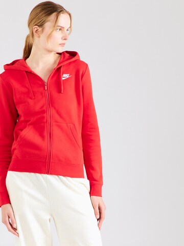 sarkans Nike Sportswear Sportiska jaka 'Club Fleece'