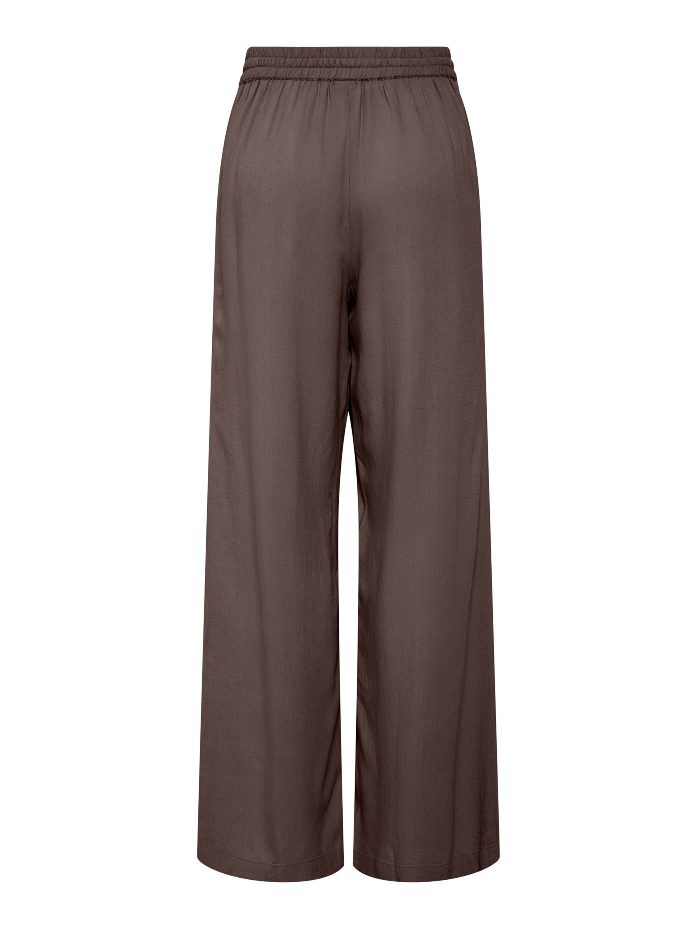 Wide Leg Pantalon 'PCPia' PIECES en marron