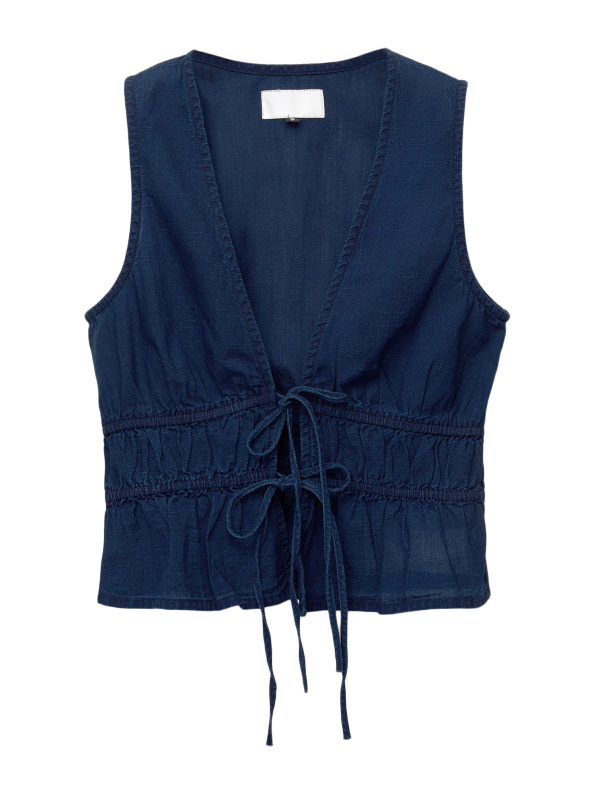 Pull&Bear Top | modra barva: sprednja stran