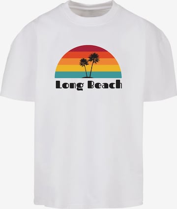 Merchcode Shirt 'Long Beach' in Wit: voorkant