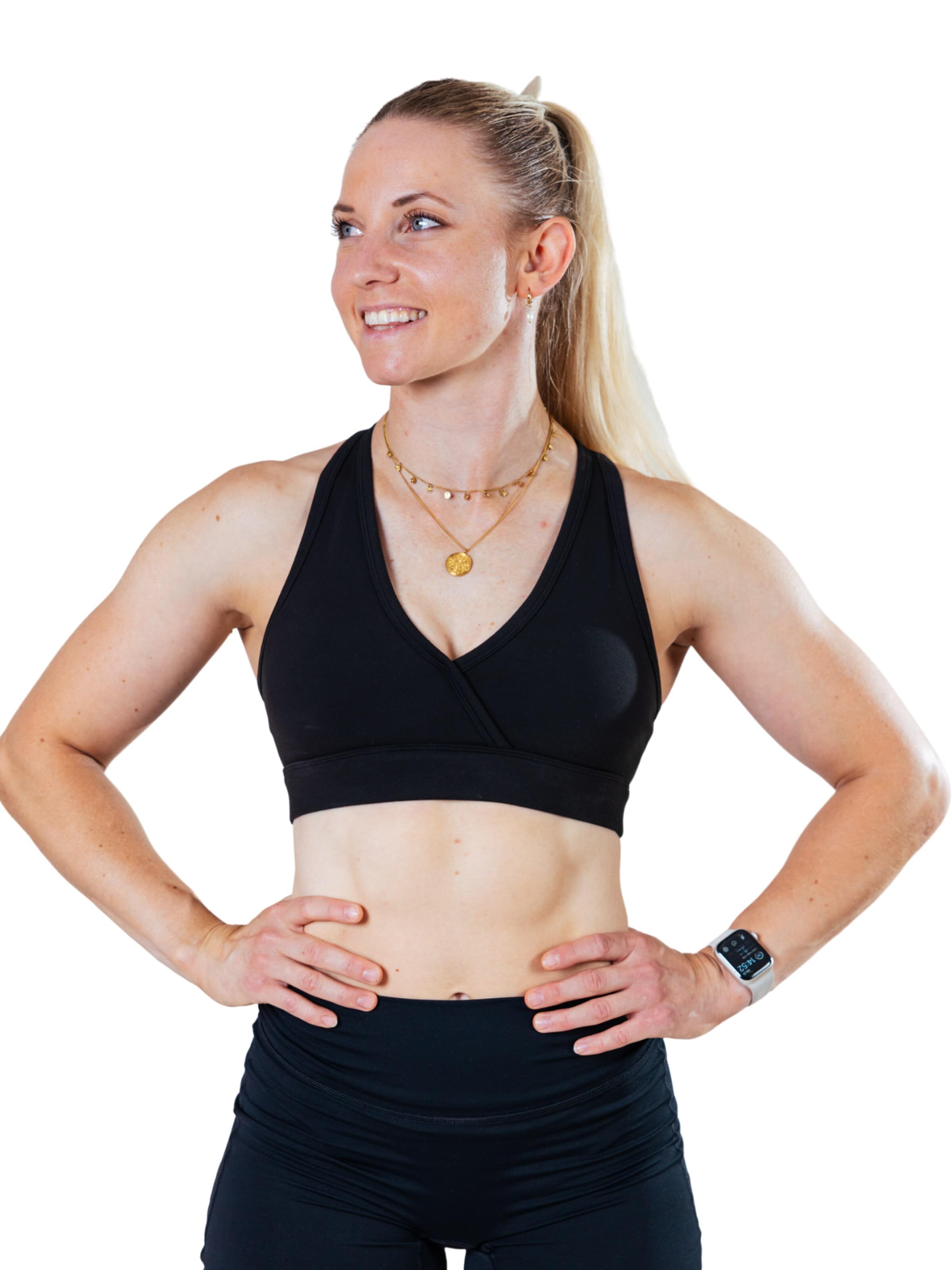 Lifters Triangle Sports Bra 'Race Sport' in Black: front
