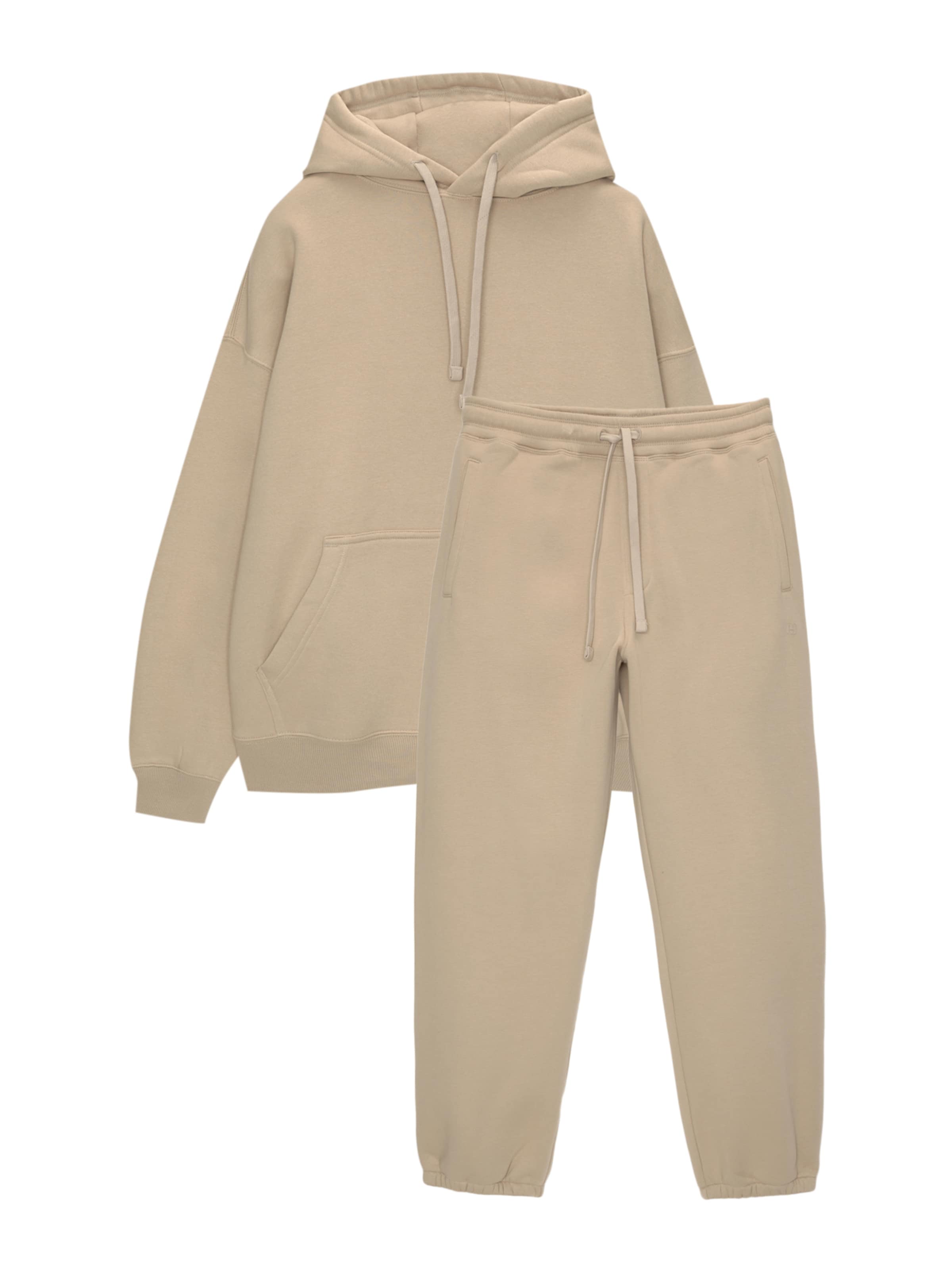 Pull&Bear Strój do biegania w kolorze beżowy: przód