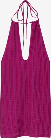 Pull&Bear Strikkjole i pink: forside