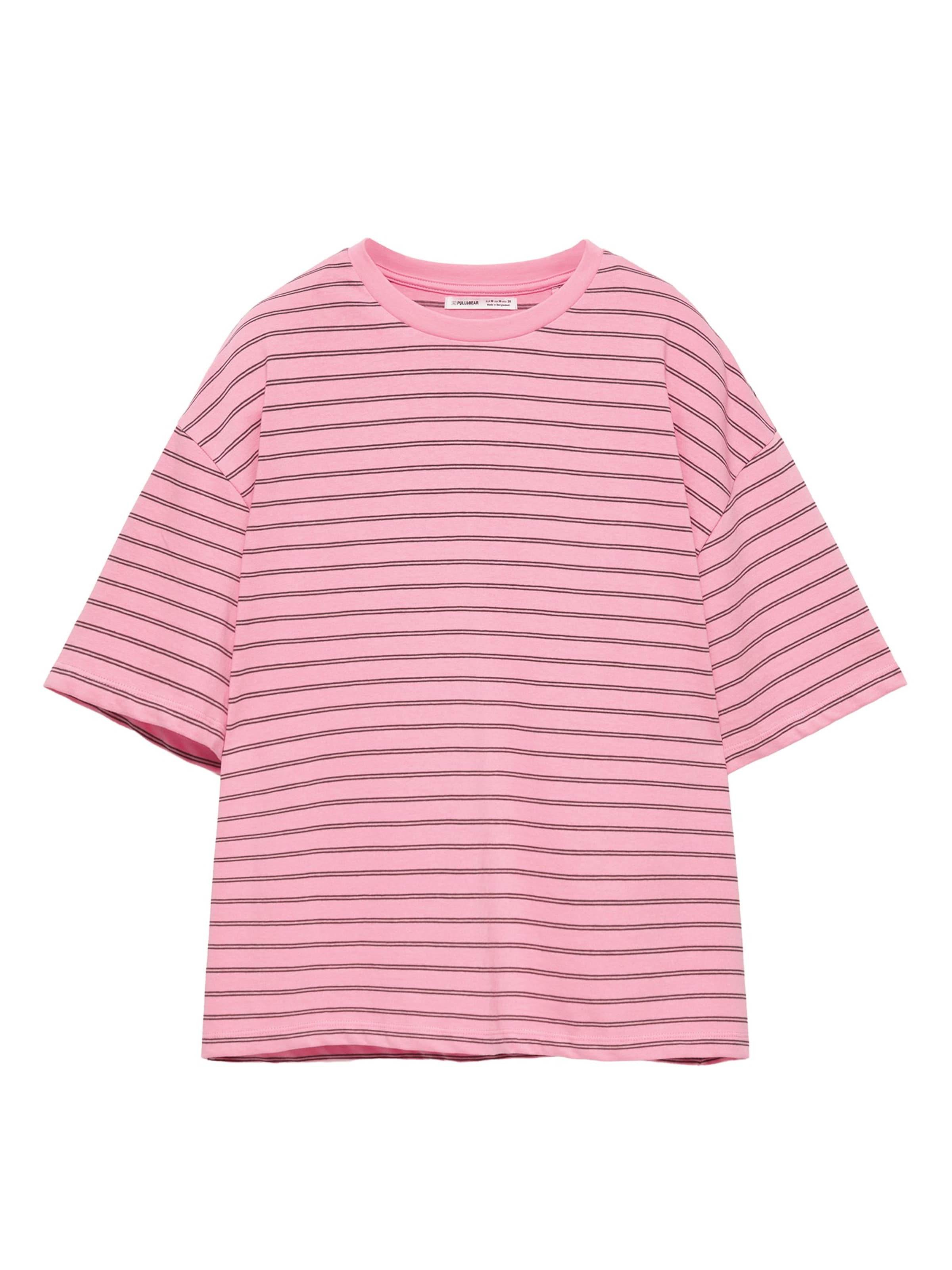 Pull&Bear T-shirt en XS en brun foncé / rose, Vue avec produit