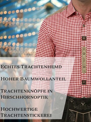 Steigenhöfer Regular fit Button Up Shirt 'Leopold' in Red