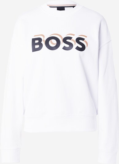 BOSS Sweatshirt 'Econa' i beige / sort / hvid, Produktvisning