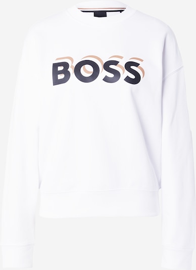 BOSS Black Sweatshirt 'Econa' in beige / schwarz / weiß, Produktansicht