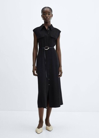 Robe-chemise 'Casino' MANGO en noir : devant