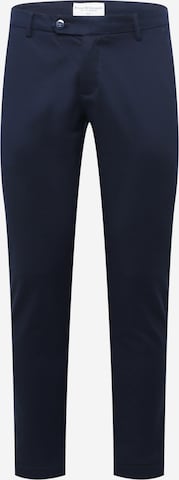 Bruun & Stengade Slim fit Chino Pants 'Machu' in Blue: front