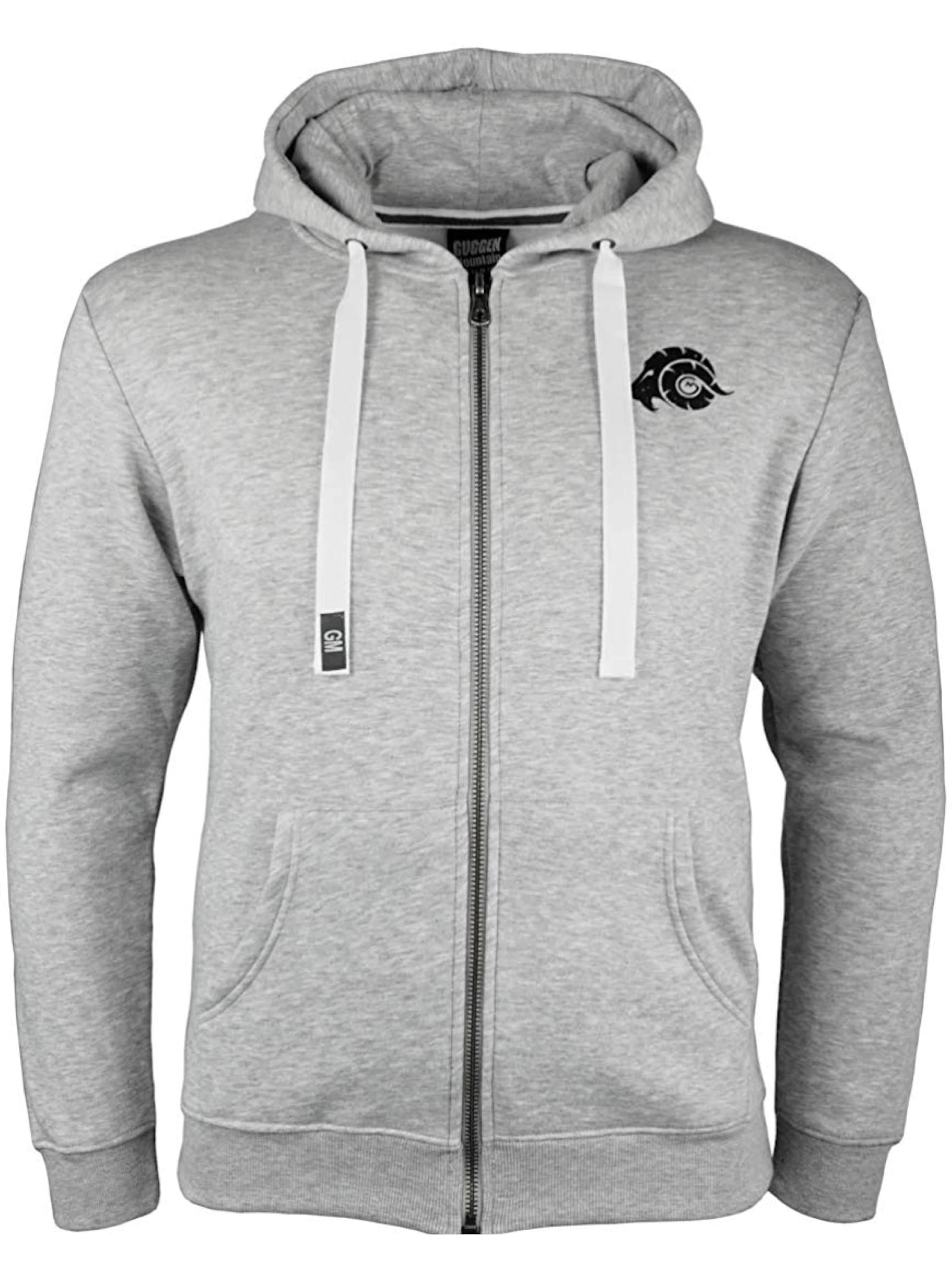 Guggen Mountain Sweatshirt 'Kapuzenpullover H06 Fleece Hoodie' in Grey: front