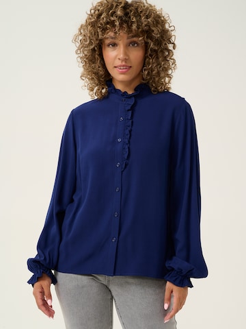 Cream Blouse 'Venea' in Blue: front