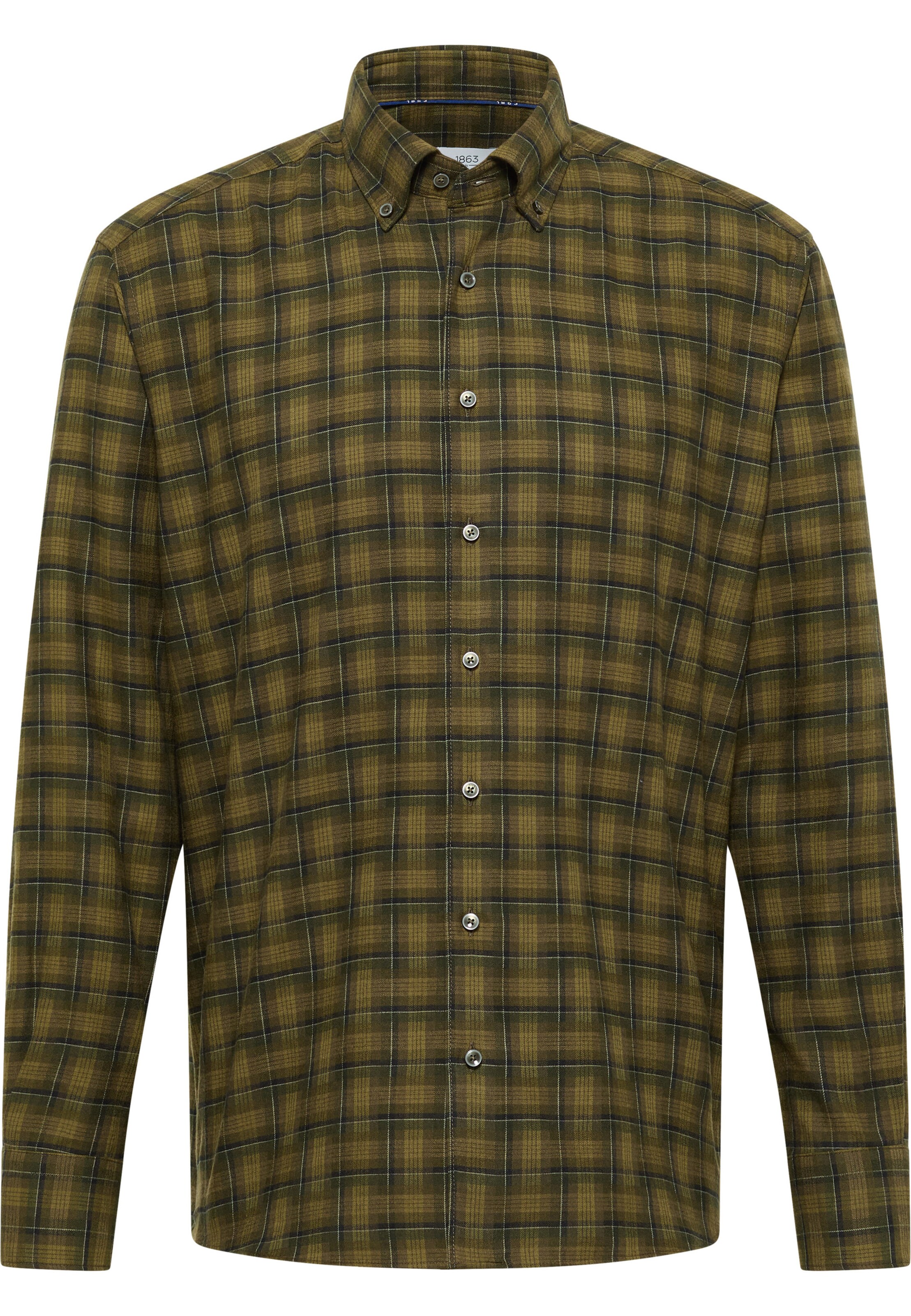 ETERNA Comfort fit Overhemd in Groen: voorkant