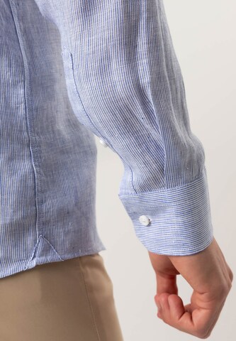 Black Label Shirt Regular fit Button Up Shirt 'LINEN' in Blue