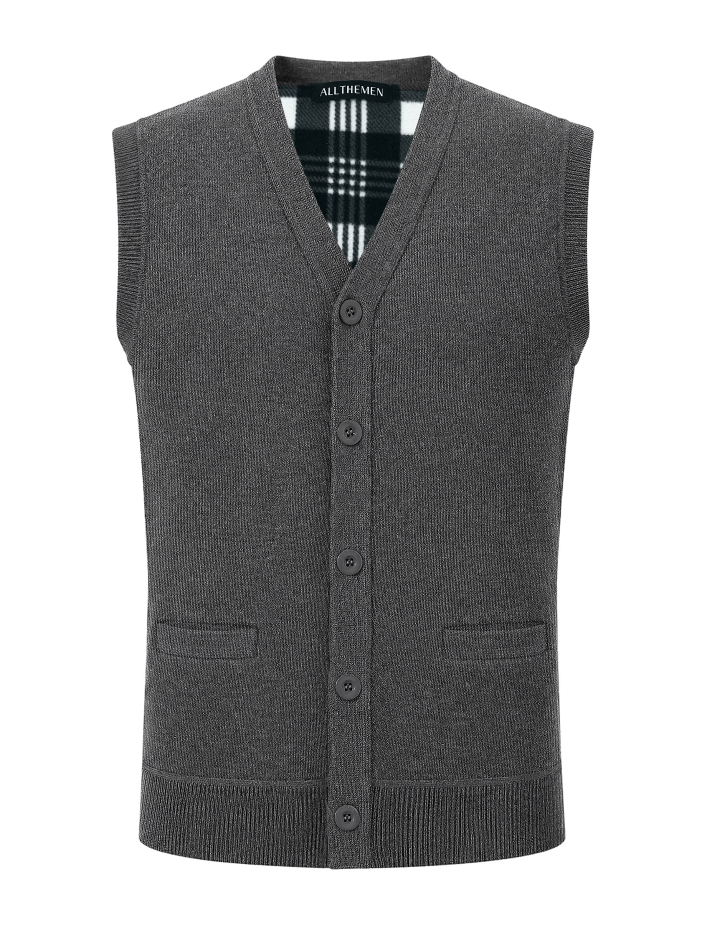 ALLTHEMEN Knit Cardigan 'Bindung' in Grey: front