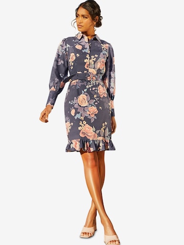 Chi Chi London Shirt Dress in Blue