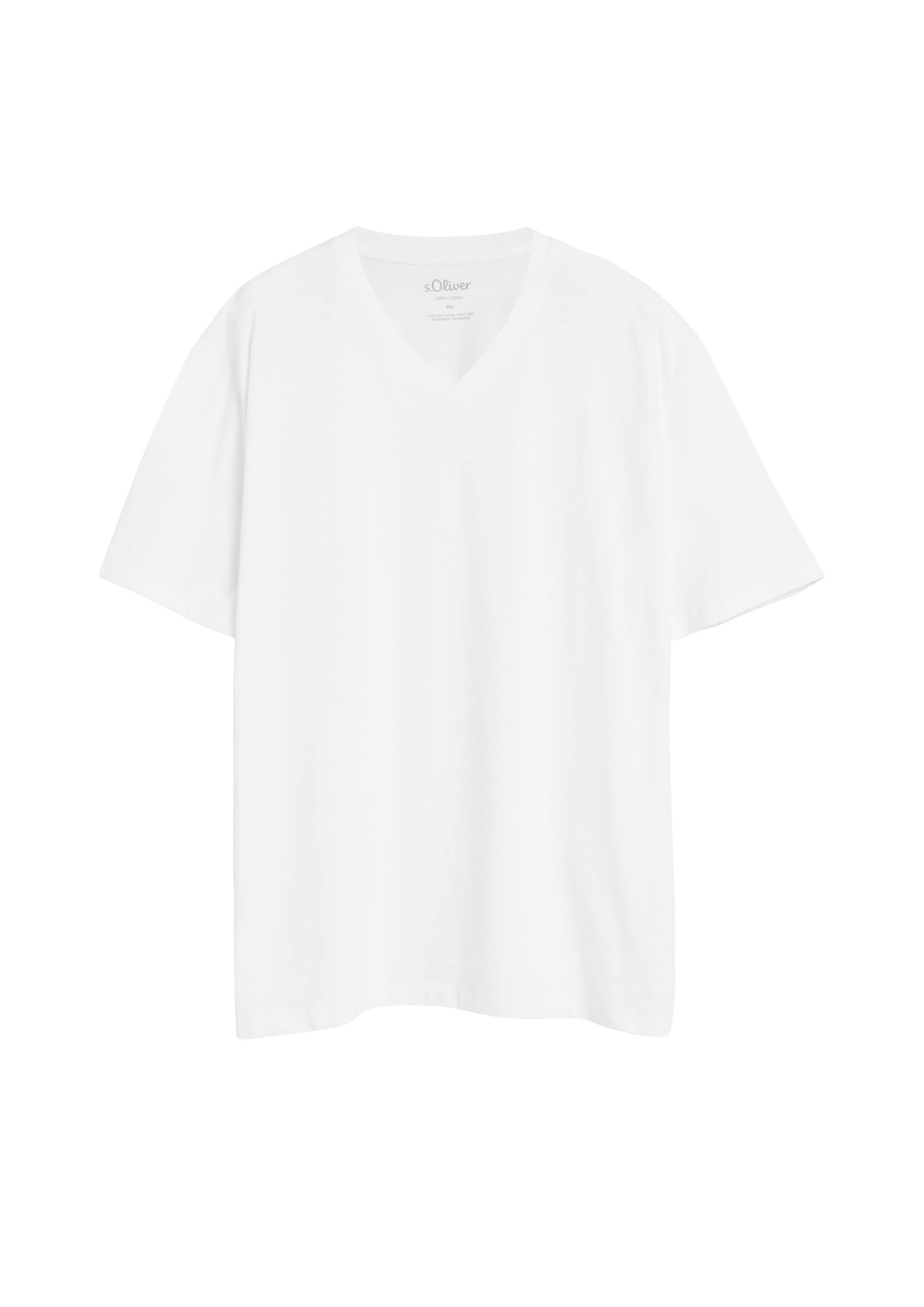 s.Oliver Men Big Sizes T-Shirt in Weiß: Vorderseite