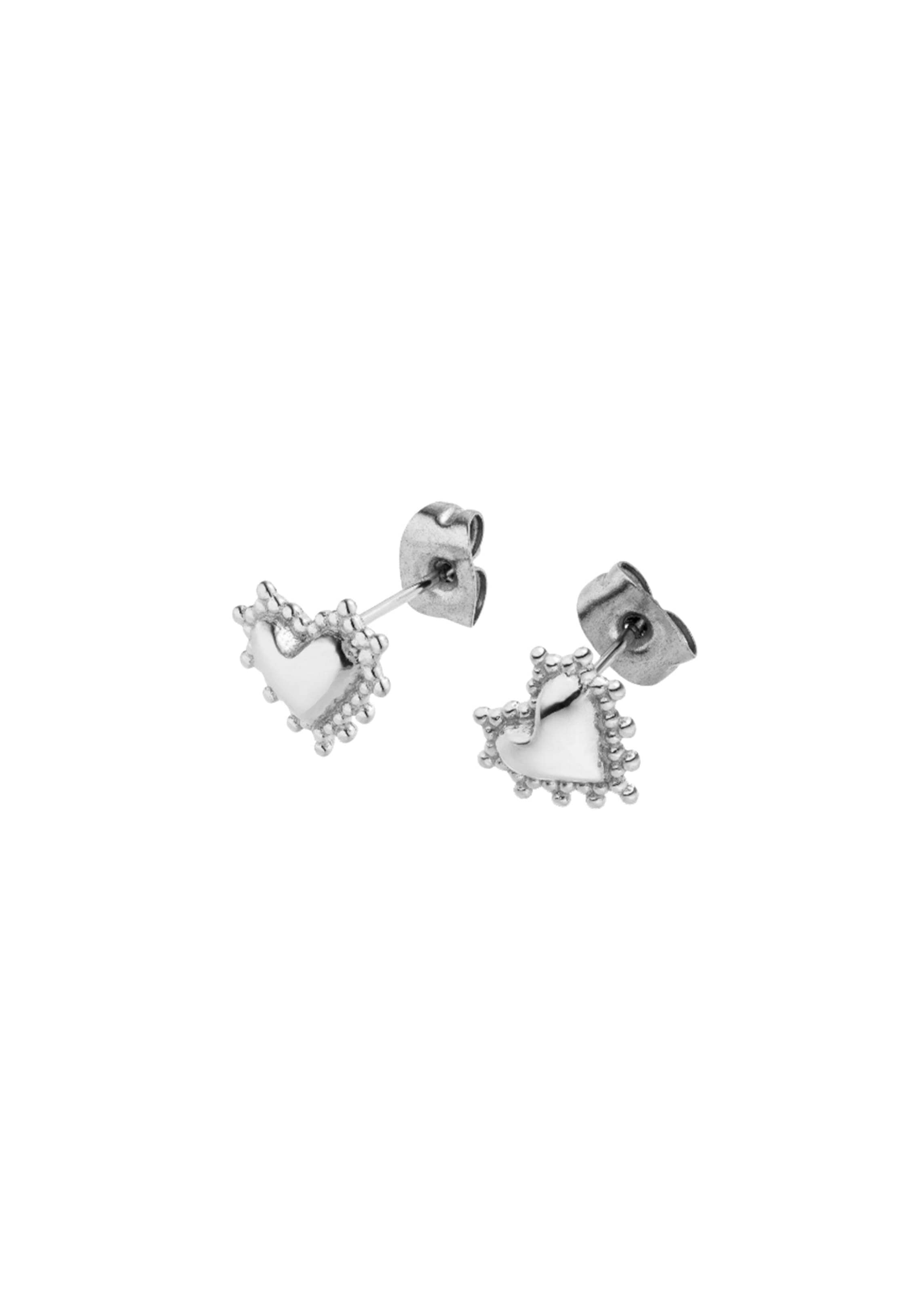 PURELEI Boucles d'oreilles 'Delicate Heart' en argent, Vue avec produit