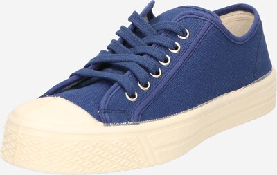 US Rubber Sneakers laag in de kleur Crème / Royal blue/koningsblauw, Productweergave