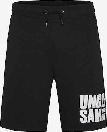 UNCLE SAM Regular Pants in Black: front