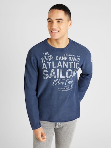 CAMP DAVID Trui in Blauw: voorkant