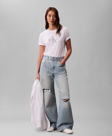 Calvin Klein Jeans Wide leg Jeans in Blauw: voorkant