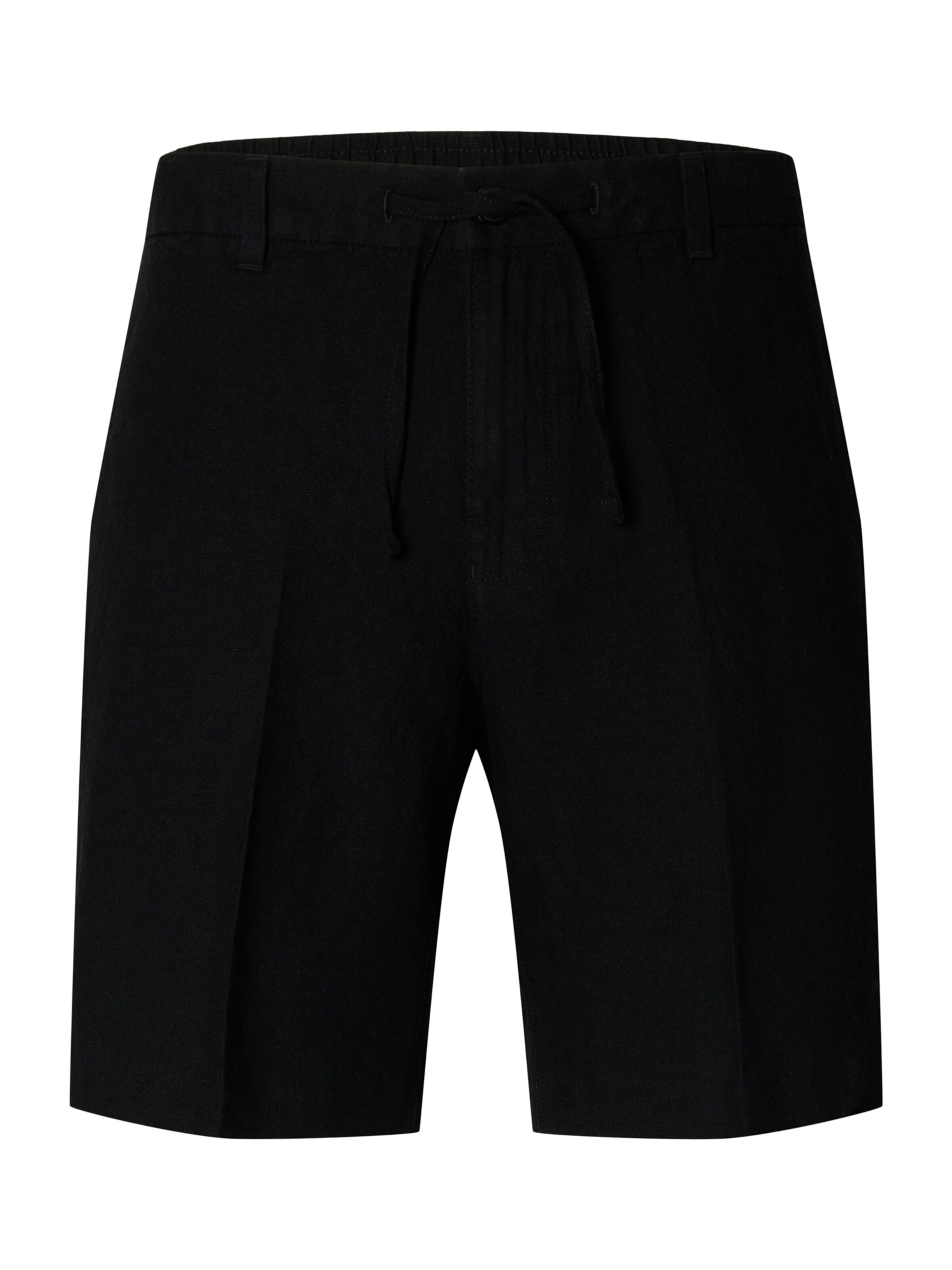 SELECTED Ráncos nadrág 'SLHLEROY' - fekete: elől