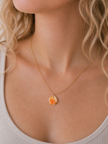 Fräulein Wunder Kette 'Acetat Alice Gold'‌‌‌‌‌‌‌ in Orange: Vorderseite