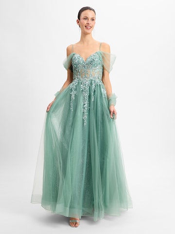 Unique Evening Dress in Green: front