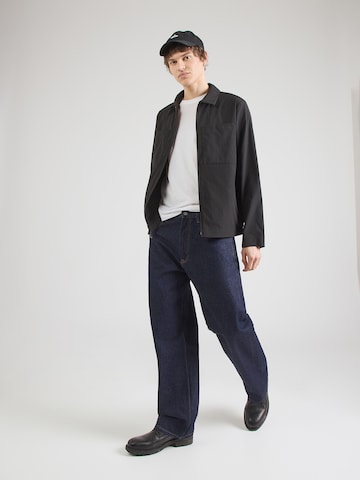 Calvin Klein Átmeneti dzseki 'Seersucker' - fekete