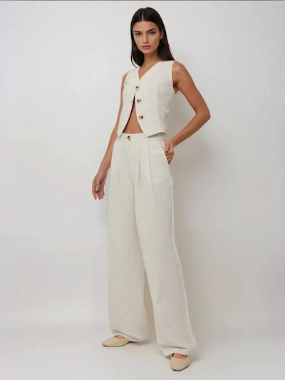 Hiccup Pantalon à pince en 32 en blanc naturel, Vue avec produit