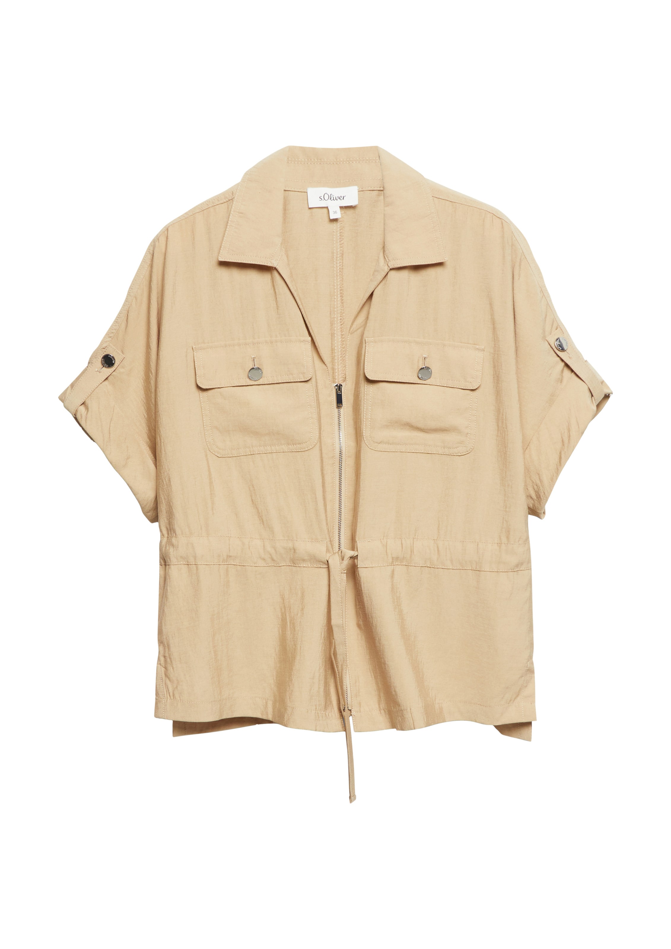 s.Oliver Men Tall Sizes Between-Season Jacket in Beige: front