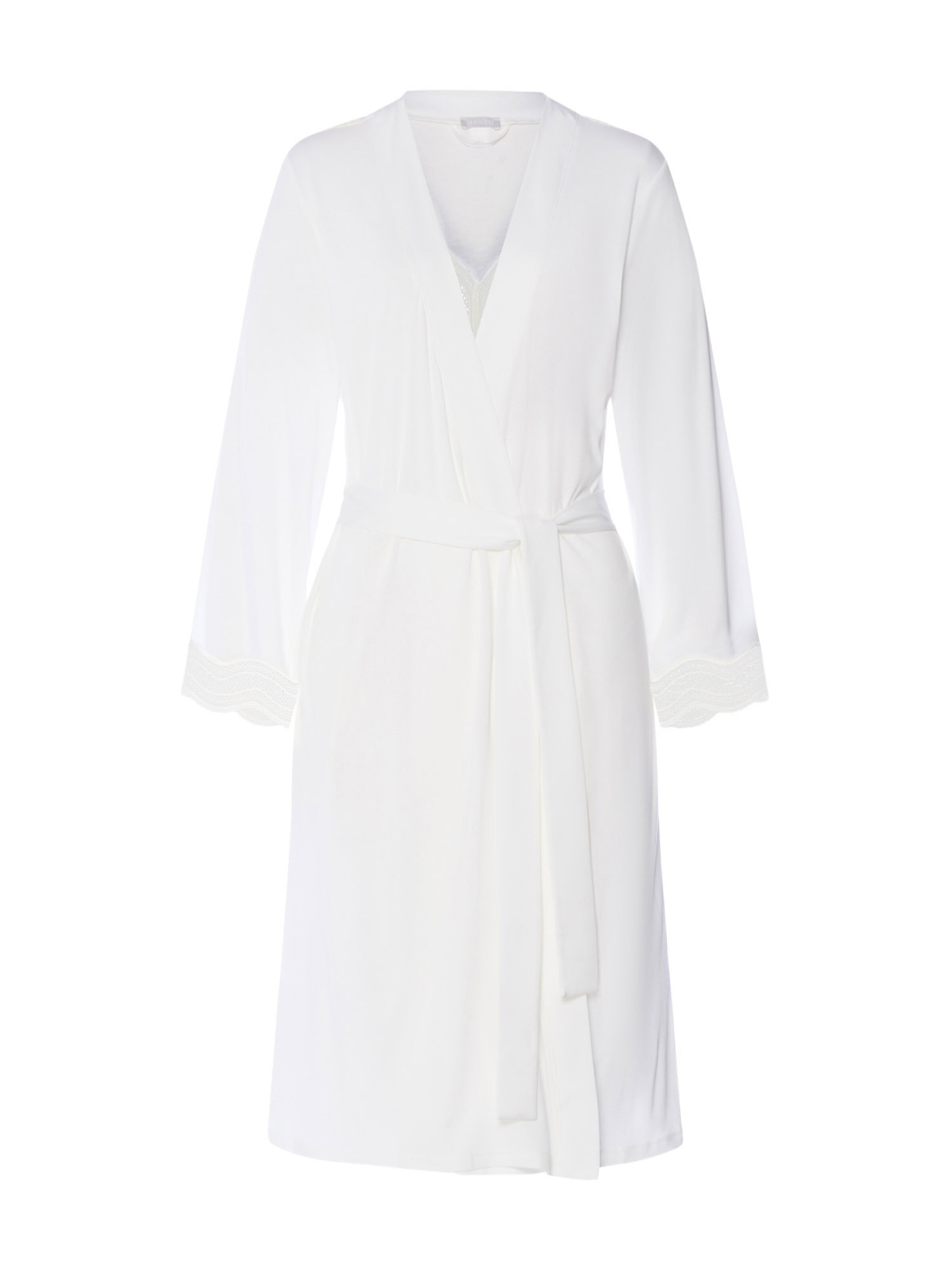 Hanro Badjas kort 'Cira' in Wit: voorkant