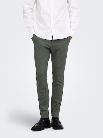 Only & Sons Slimfit Broek 'ONSMark' in Groen: voorkant