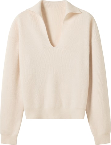 Lilysilk Pullover 'Gerippter Kaschmir Polo Pullover' in Beige: Vorderseite