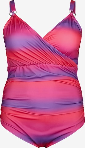 Swim by Zizzi - Soutien Bustier Fato de banho 'DEBORA' em rosa: frente