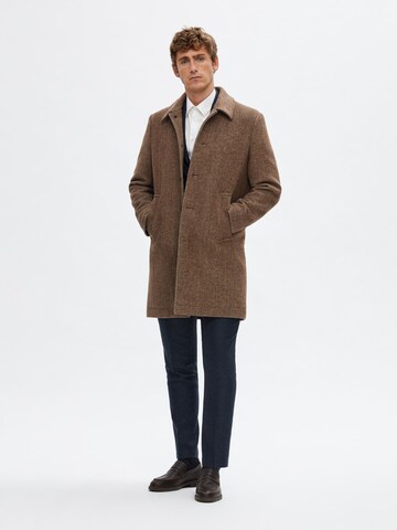 SELECTED HOMME Between-Seasons Coat in Brown