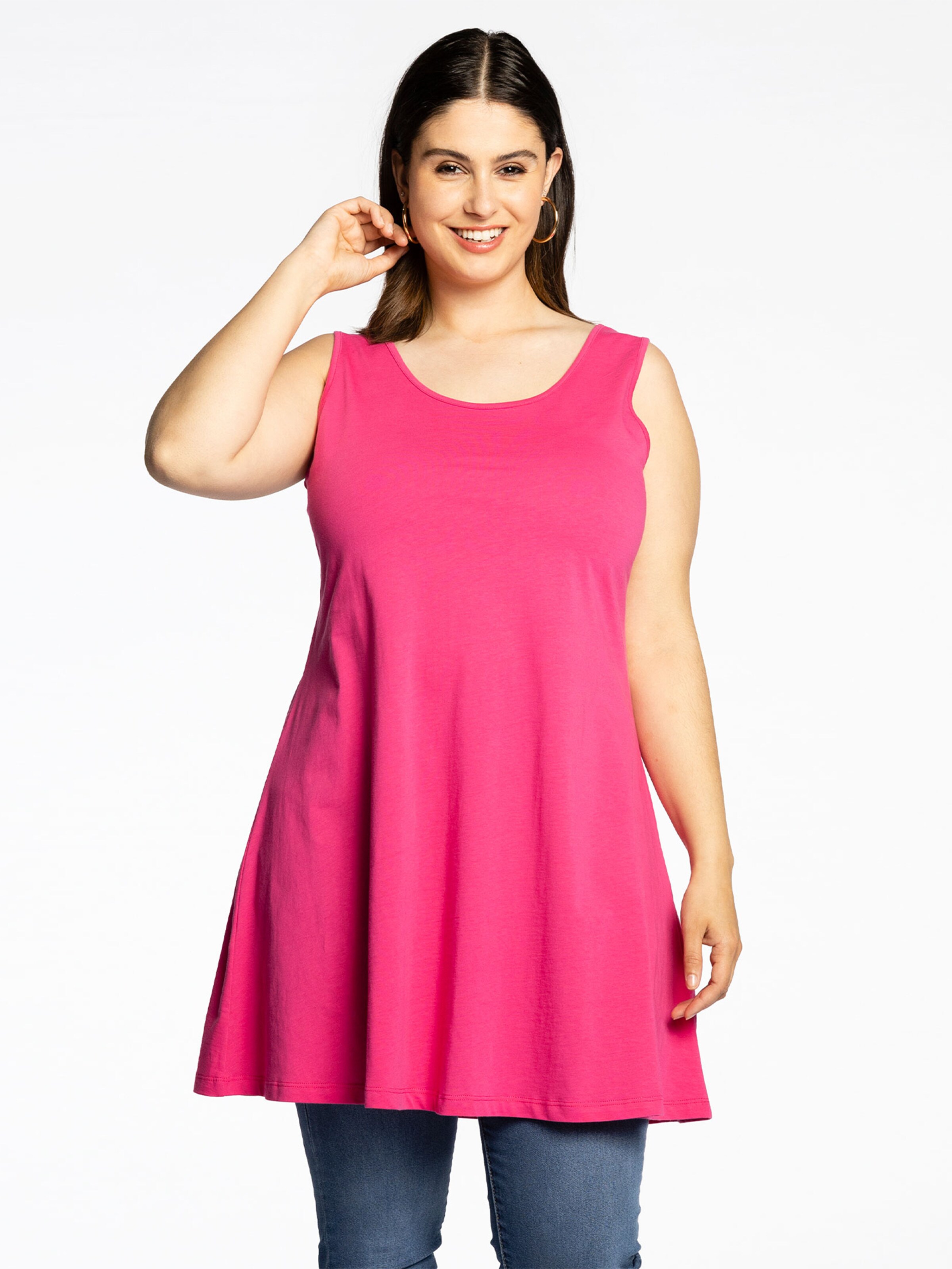 YOEK Top ' COTTON ' in Pink: front