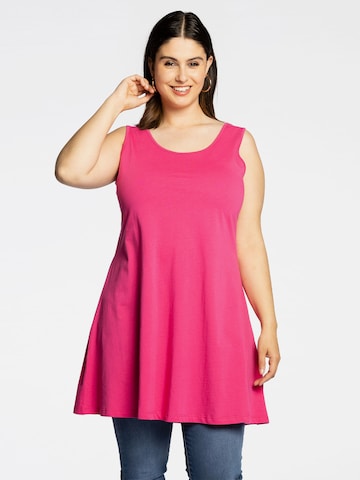 Yoek Top ' COTTON ' in Pink: front