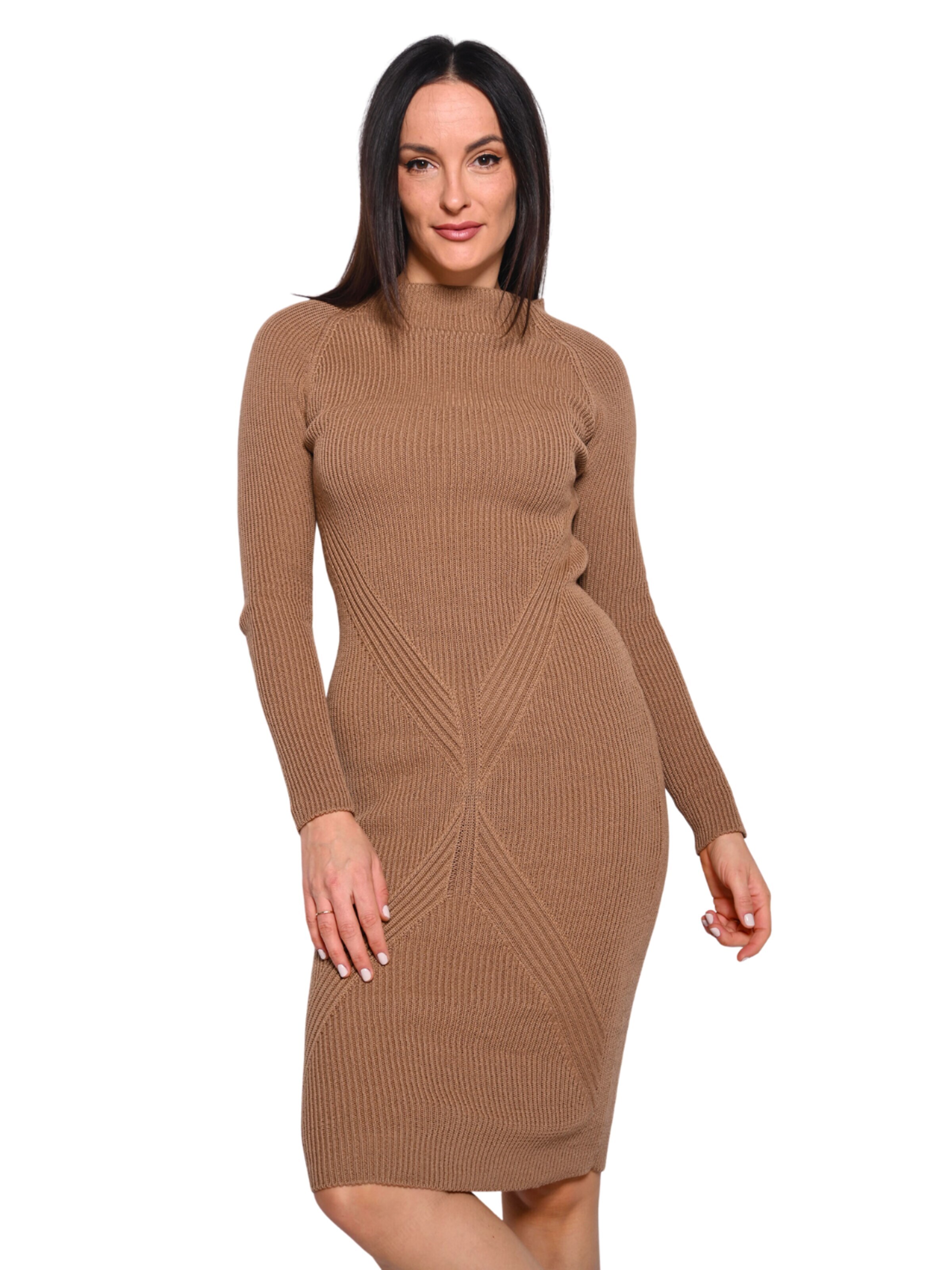Süel knitwear - Vestido de punto 'Gabi' en marrón: frente