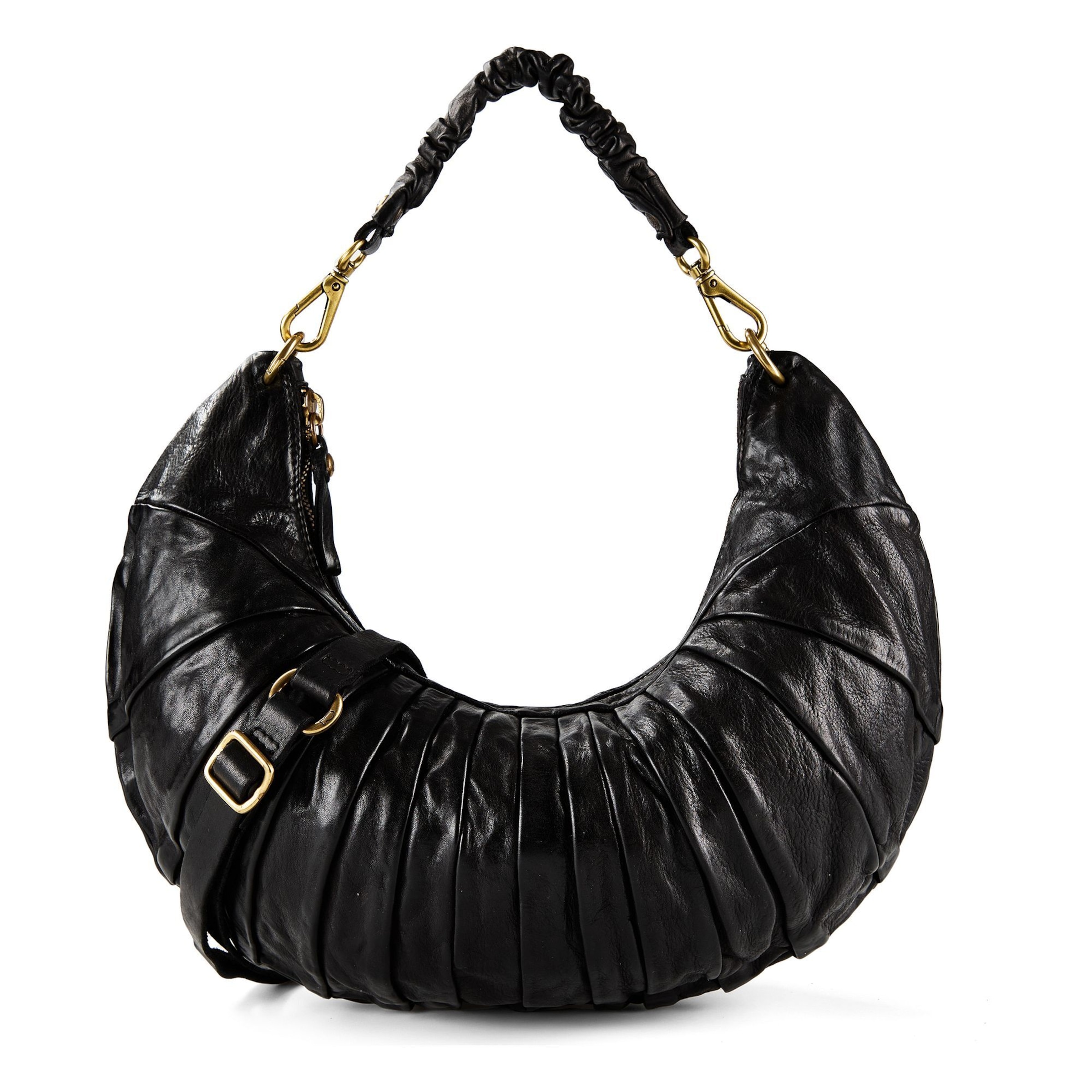 Borsa a spalla 'Luna' di Campomaggi in nero: frontale