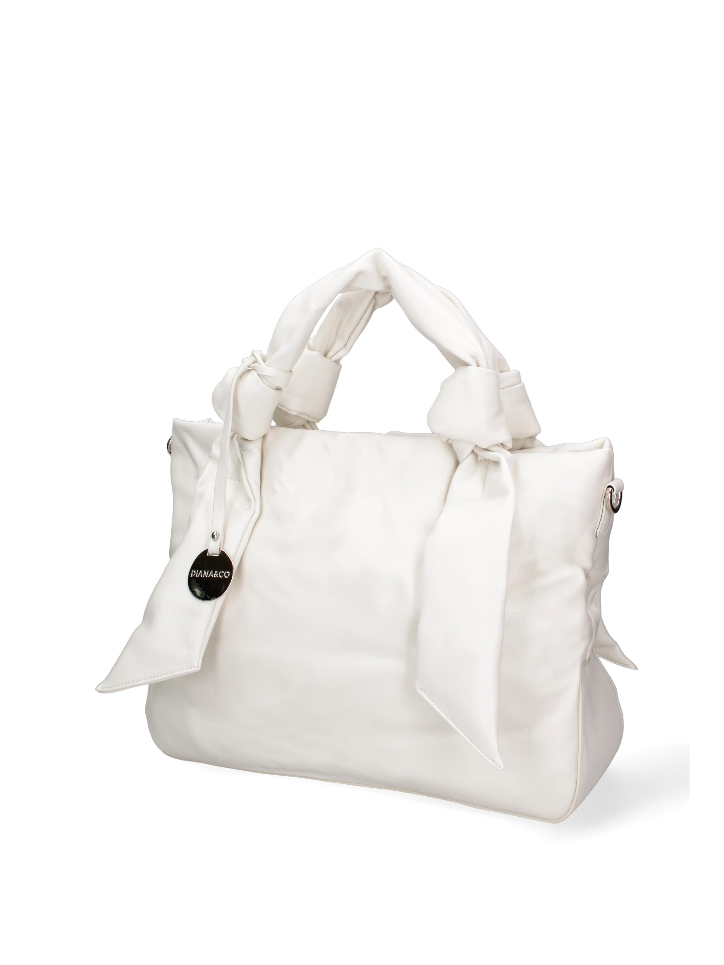 Shopper 'Borsa Shopper Donna Ecopelle con Zip e Tracolla Regolabile' di Diana&Co. in bianco