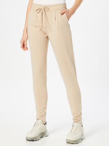 ICHI Tapered Byxa 'Kate' i beige: framsida