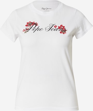 Pepe Jeans Μπλουζάκι 'FLORAL I' σε λευκό: μπροστά