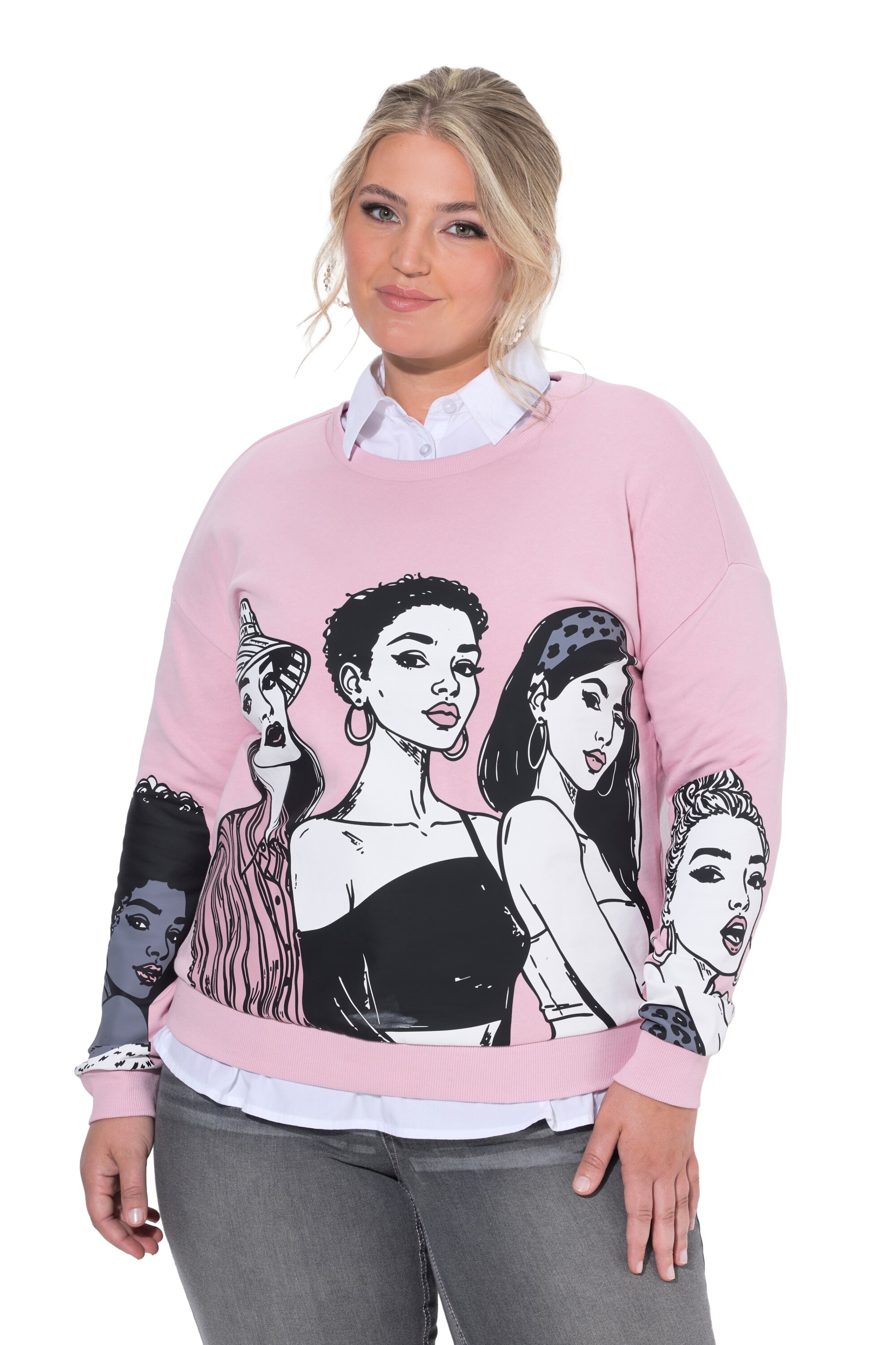 MIAMODA Sweatshirt in Roze: voorkant