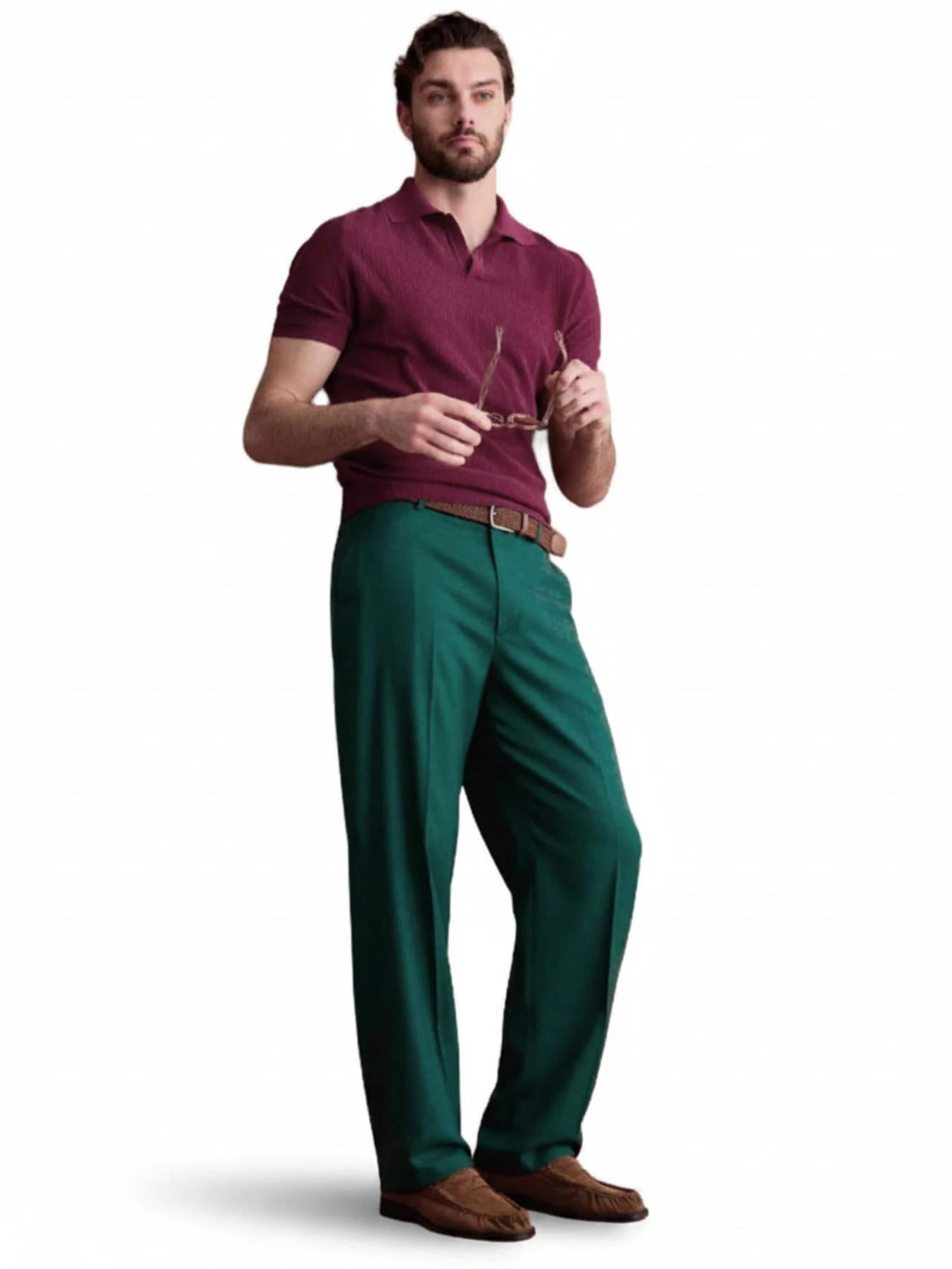 Regular Pantalon Il Lanificio en vert