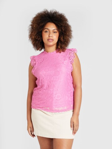 PIECES Curve Blouse 'PCOLLINE' in Roze: voorkant