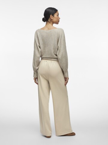 VILA Wide leg Trousers 'VIClua' in Beige
