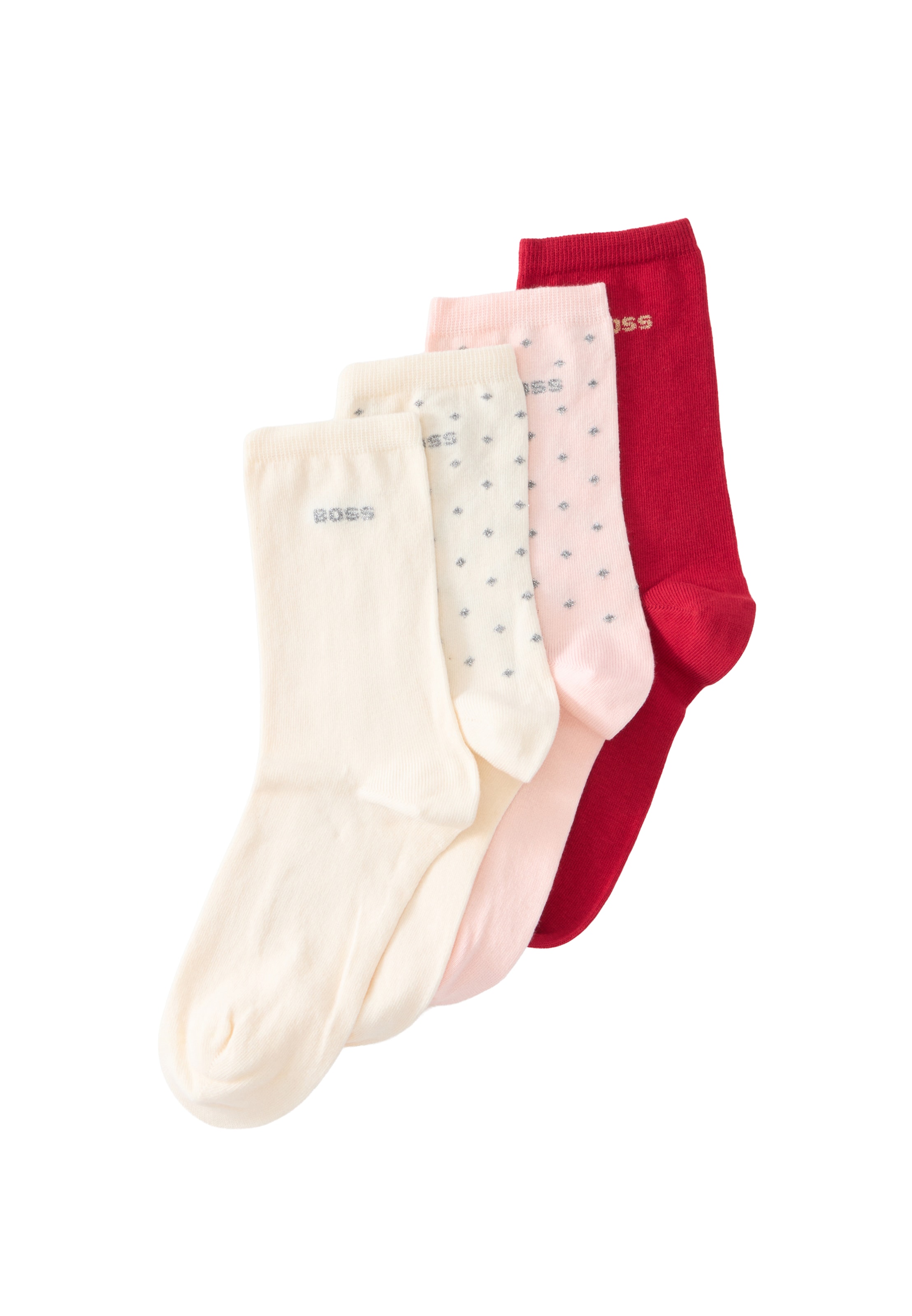 BOSS Socks in 35-38 in Cream / Pastel pink / Red / White, Item view
