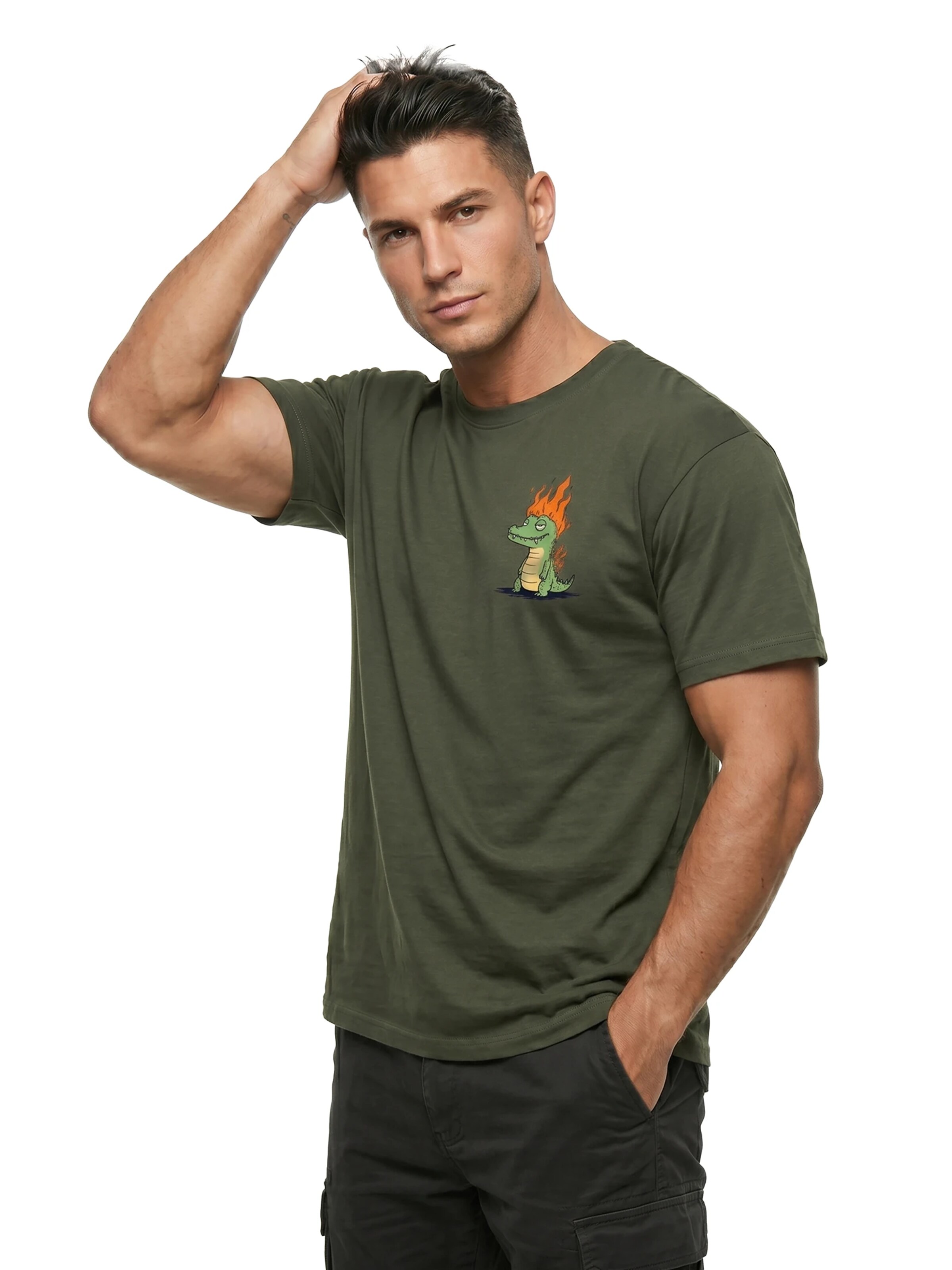 MAKAYA Shirt 'Krokodil'‌‌‌‌‌‌‌ in Grün